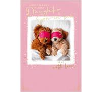 Abacus Cards Anniversary Card for Daughter and Son In Law - Cute Dog Design - Embossed Foil Finish - Anniversary Greeting Card for a Special Couple