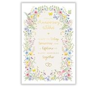 Abacus Cards Anniversary Card - Pretty Floral Design - Sentimental Verse - Embossed Foil Finish - Anniversary Greeting Card for a Special Couple or Someone Special