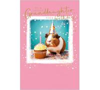 Abacus Cards Birthday Card for Granddaughter - Cute Guinea Pig Design - Embossed Foil Finish - Birthday Greeting Card to a Lovely Granddaughter - For Her