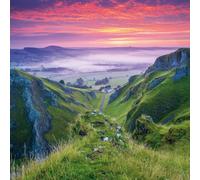 Abacus Cards Blank Greeting Card - Winnats Pass Sunset, Peak District National Park, Eco-Friendly & Made in the UK