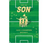 Abacus Cards Football Birthday Card for Son - Sporty Design - Embossed Foil Finish - Modern Birthday Greeting Card for Him
