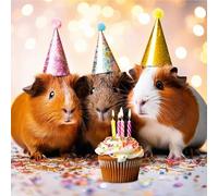 Abacus Cards Funny Birthday Card - Amusing Guinea-Pig Party Design - Cute Birthday Greeting Card for Men, Women or Kids