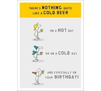 Abacus Cards Funny Blank Open Greeting Card - Nothing Like A Cold Beer - From The Harold's Planet Range - Suitable For Him/For Her