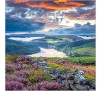 Abacus Cards General Male/Female Blank/Birthday Card-Ladybower Reservoir，Peak District National Park-Eco-Friendly & Recyclable-From BBC Countryfile Range，Green，Blue，Brown，Orange，Purple，160 x 160mm
