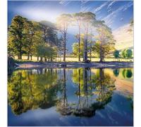 Abacus Cards General Male/Female Open Birthday/Blank Card - Reflected Trees, Buttermere, The Lake District - Eco-Friendly and Recyclable - From the BBC Countryfile Range