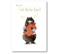 Abacus Cards Get Well Card - Bear and Hot Water Bottle Embossed with a Foil Finish - Eco-Friendly and Recyclable
