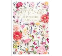 Abacus Cards Get Well Card - Get Well Soon Card with Pink Floral Design and Foil Details - Get Well Card for Women