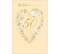 Abacus Cards Golden Anniversary Card, 50th Wedding Anniversary Card