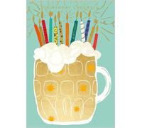 Abacus Cards Male Birthday Card - General Card for Men - Pint of Beer with Candles Embossed with Foil Details - Eco-Friendly & Recyclable - Made in the UK