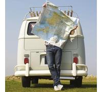 Abacus Cards Photographic Blank Open Greeting Card - 'Lost Camper' Camper Van & Road Map - From The Rapture Range - Suitable for Birthdays, Anniversaries and Other Occasions
