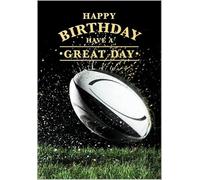 Abacus Cards RUGBY Ball Birthday Card Granite Range