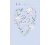 Abacus Cards Silver Anniversary Card, 25th Wedding Anniversary Card