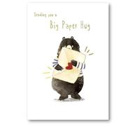 Abacus Cards Thinking of You Card - Bear Sending a Big Paper Hug Embossed with a Foil Finish - Eco-Friendly and Recyclable