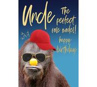 Abacus Cards Uncle Funny Birthday Card - The Perfect Role Model Cool Orangutan Embossed with a Foil Finish - Eco-Friendly and Recyclable