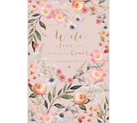 Abacus Cards Wife Birthday Card - Happy Birthday Card with Floral Love Heart Design and Special Finishes - Birthday Cards for Women