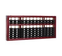 Abacus Counting Tool Wooden Red Frame Vintage 7 Beads