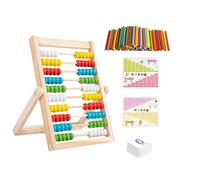 Abacus for Kids Set, Educational Counting Toys Set with 100 Counting Sticks, Formula Card, Number Symbol Cards & Maths Games for Children Ages 3-7, Portable Abacus for Home and School Learning