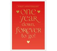 Abacus Milestone Wedding Anniversary Card - First Anniversary - 'One Year Down' Embossed with Foil - Eco-Friendly & Recyclable Cards