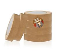 Abacus Range 6 Rolls Kraft Paper Tape 75mm x 50m Strong Eco Packaging Tape - Recyclable for Boxes, Shipping & Wrapping