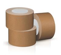 Abacus Range Brown Paper Tape, 75mm x 50m | 3 Pack | Recyclable, Eco Friendly Kraft Paper Tape for Packing Picture Framing & Parcels