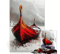 Abadonned Viking Boat 1000 Piece Jigsaws for Adults Puzzle DownTime Game Decompress Fun Challenge Fine Art (50x75cm)
