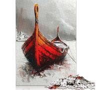 Abadonned Viking Boat Puzzle for Adults And Teenagers 500 Pieces Wooden Puzzle for Adults And Teenager Home Educational Games DIY Toys 500pcs (52x38cm)