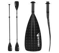 Abahub 1 x 4 Section Carbon SUP Paddle/Kayak Oar, Adjustable Stand up Paddleboard Paddles, Lightweight Carbon Shaft Carbon Square Print Plastic Blade