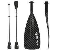 Abahub 1 x 4 Section Carbon SUP Paddle/Kayak Oar, Adjustable Stand up Paddleboard Paddles, Lightweight Carbon Shaft Carbon Diagonal Print Plastic Blade