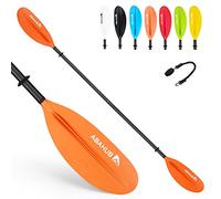 Abahub 1 x Carbon Kayak Paddles, 90.5 Inches Kayaking Oars for Boating, Canoeing with Paddle Leash, Carbon Fiber Shaft Orange Plastic Blades
