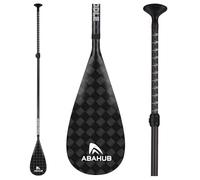 Abahub Carbon SUP Paddles, 1 x 3 Section Adjustable 67" - 86" Carbon Fiber Shaft, Lightweight Stand-up Paddle Oars for Paddleboard, Carbon square Print Plastic Blade + Paddle Bag
