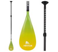 Abahub Carbon SUP Paddles, 1 x 3 Section Adjustable 67" - 86" Carbon Fiber Shaft, Lightweight Stand-up Paddle Oars for Paddleboard, Gradient Yellow Plastic Blade + Paddle Bag