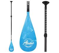 Abahub Carbon SUP Paddles, 1 x 3 Section Adjustable 67" - 86" Carbon Fiber Shaft, Lightweight Stand-up Paddle Oars for Paddleboard, Blue Print Plastic Blade + Paddle Bag