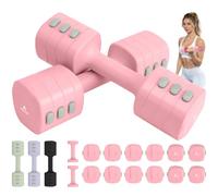 Abahub Dumbbell Set for Home Gym, 4 in 1 Adjustable Weights Dumbbells Set for Women, 11LB Pink