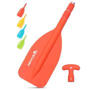 Abahub Premium 21''-42'' Emergency Telescoping Paddle Aluminium Shaft for Canoeing Boating Kayaing Orange Lightweight Oars, 2 Paddles