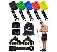 Abahub Resistance Bands 100lbs, Resistance Bands with Carrying Bag, Workout Bands with Door Anchor Ankle Straps,Home Gym Set, Muscle Training, Physical Therapy, Shape Body, Yoga, Multicolor