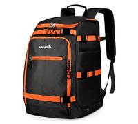 Abahub Ski Boot Bag with Helmet Compartment Ski Boot Backpack 50L 1680D Nylon Water-Repellent Padded Ski Boots Backpack for Snowboard Ski Helmet and Accessories Skiing Boot Bag Black