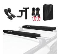 Abahub Soft Roof Rack Pads for Surfboard, SUP, Kayak, Canoe | Universal soft roof rack for kayak & surfboard, with 2 Tie Down Straps, 2 Tie Down Ropes, 2 Hood Loops and Storage Bag