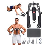 Abahub Twister Arm Exerciser, Enhanced Hydraulic Power Chest Expander for Men Women,with Wheels,22-440LBS Adjustable Resistance Home Gym Equipment, Shoulder Muscle Trainer for Arm，Black