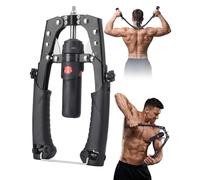 Abahub Twister Arm Exerciser, Enhanced Hydraulic Power Chest Expander with AB Rollers, 22-440LBS Adjustable Resistance Home Gym Equipment, Shoulder Muscle Trainer for Arm, Chest & Core Workout Black