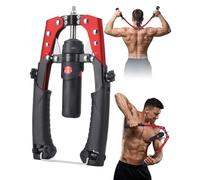 Abahub Twister Arm Exerciser, Enhanced Hydraulic Power Chest Expander with AB Rollers, 22-440LBS Adjustable Resistance Home Gym Equipment, Shoulder Muscle Trainer for Arm, Chest & Core Workout Red