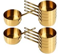 Abaigeal 10 PCS Stainless Steel Sauce Pots, 100ml Mini Saucepan with Handle for Sauces, Condiment Pots Dipping Bowls for Home Kitchen Outdoor Picnic, Ketchup Mustard, Gold