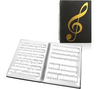 Abaigeal 2 Pack A4 Sheet Music Folder, 60 Pockets/30 Pages Spiral Sheet Music Binder Organizer, A4 Music Folder with Plastic Sleeves for Piano Guitar Violin Paper Document