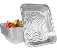 Abaigeal 30 Pcs Large Disposable Aluminium Foil Trays, 32.5 x 26.2 x 6.3cm Tin Foil Trays, 3500ML Catering Trays Foil Food Containers for BBQ, Roasting, Baking, Cooking, Broiling