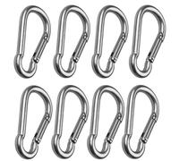 Abaigeal 8 Pack M8 Carabiner Clip, Heavy Duty Snap Hooks 304 Stainless Steel, Snap Hook with Spring Clip Small Carabiner Clips for Dog Leash Hiking Fishing Camping Indoor & Outdoor (Not for Climbing)
