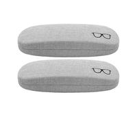ABAJI Eyeglasses Case Kids Students Reading Glasses Organizer Hard Shell Lint Lining Snap Close Men Women Boys Girls, Grey Canvas, Medium