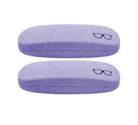 ABAJI Eyeglasses Case Kids Students Reading Glasses Organizer Hard Shell Lint Lining Snap Close Men Women Boys Girls, Purple Canvas, Medium