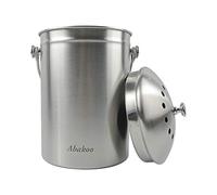 Abakoo Compost Bin 304 Stainless Steel Kitchen Composter Waste Pail Indoor Countertop Kitchen Recycling Bin Pail - Includes 4 Charcoal Filters Clean & Odor Free (1.6 Gallon)