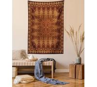 ABAKUHAUS Antique Tapestry, Vintage Lacy Persian Pattern from Ottoman Empire Palace Carpet Style Art, Fabric Wall Hanging Decor for Bedroom Living Room Dorm, 58 W X 43 L, Orange Brown