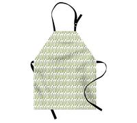 ABAKUHAUS Asparagus Apron, Greenery Veggie Items, Unisex Kitchen Bib Apron with Adjustable Neck for Cooking Baking Gardening, Coconut Apple Green