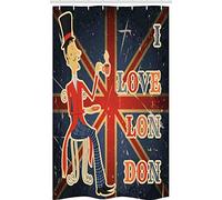 ABAKUHAUS British Stall Shower Curtain, London English Man Flag, Fabric Bathroom Decor Set with Hooks, 47" x 70", Multicolor